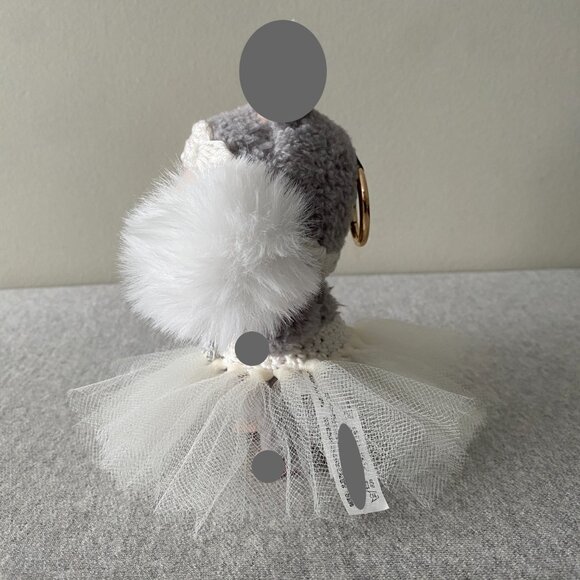 Handmade Crochet White Cream Sweetheart Neckline Tutu for 17cm Doll 2-Piece Set - Picture 4 of 6